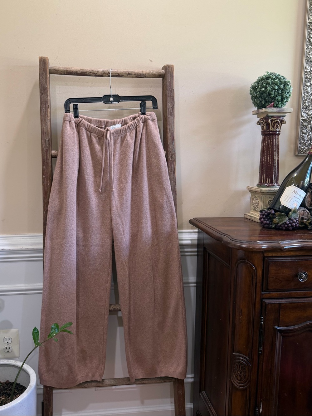 Vintage Eileen Fisher Taupe Knit Wide Leg Sweatpants